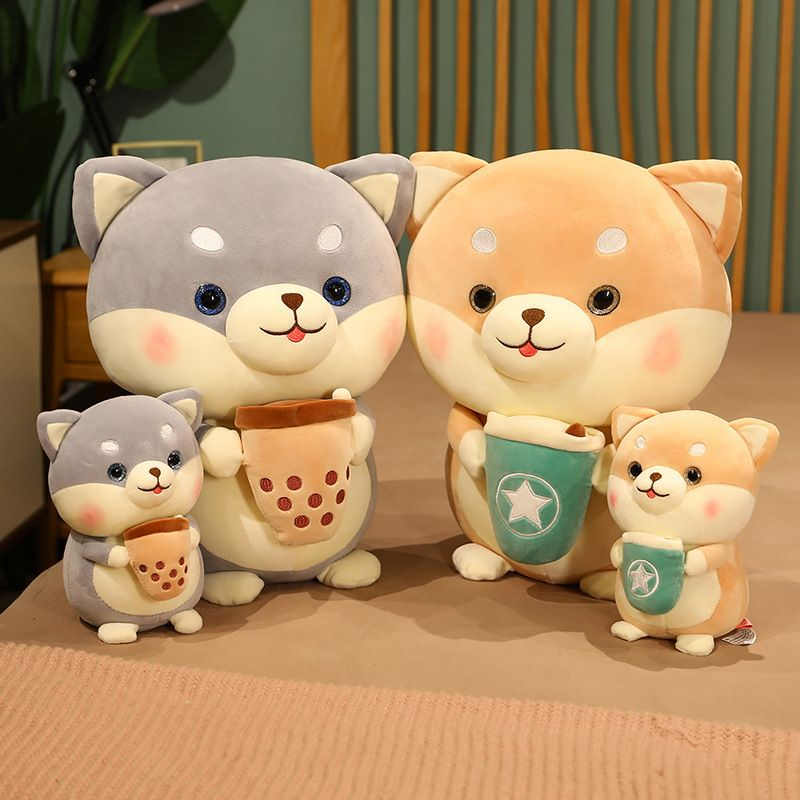 MAINAN BONEKA ANJING SHIBA INU DOG BOBA TEA STARBUCKS IMPOR LUCU