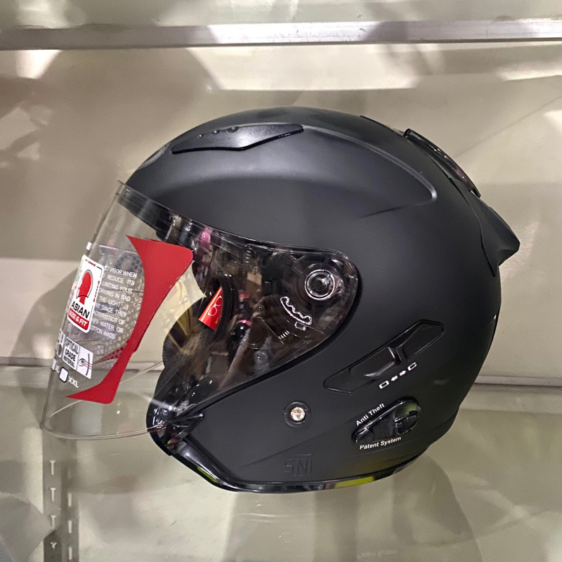 Helm KYT Galaxy Flat R Solid Polos SNI DOT (Packing Dus Bubble)