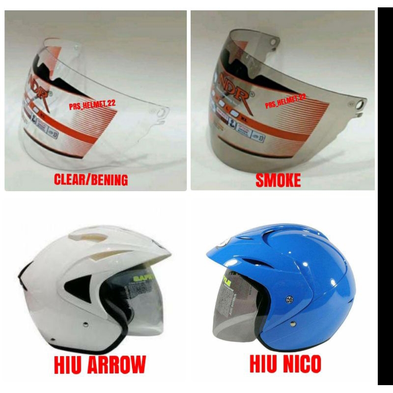 kaca helm hiu Nico/hiu arrow