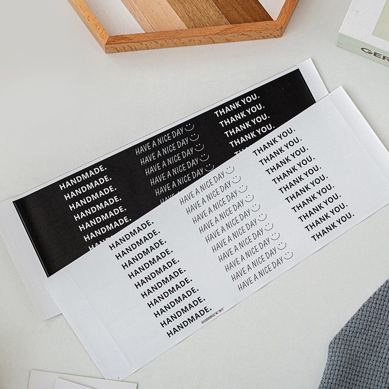 

100Pcs Stiker Panjang 30cm Stiker Thank You TQ Handmade Stiker Label Segel Box Dus