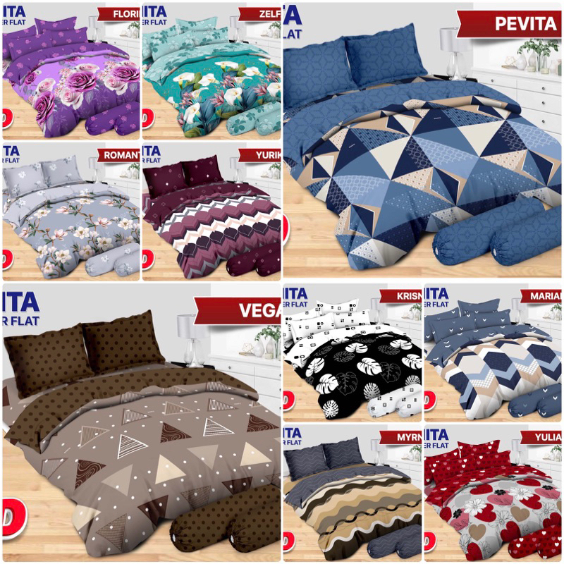 ( BISA COD )SPREI DAN BEDCOVER BONITA DISPERSE UK 180*200 CM ANTI LUNTUR