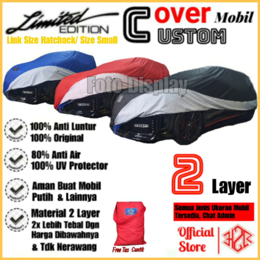 Cover Mobil Polyester Super Lapisan Dalam Putih &amp; Halus, Cover Mobil Jazz Brio Yaris Ignis Mazda2 Agya Ayla Swift Karimun Mirage Picanto March Datsun Katana Baleno City Rio Aveo Fiesta DLL