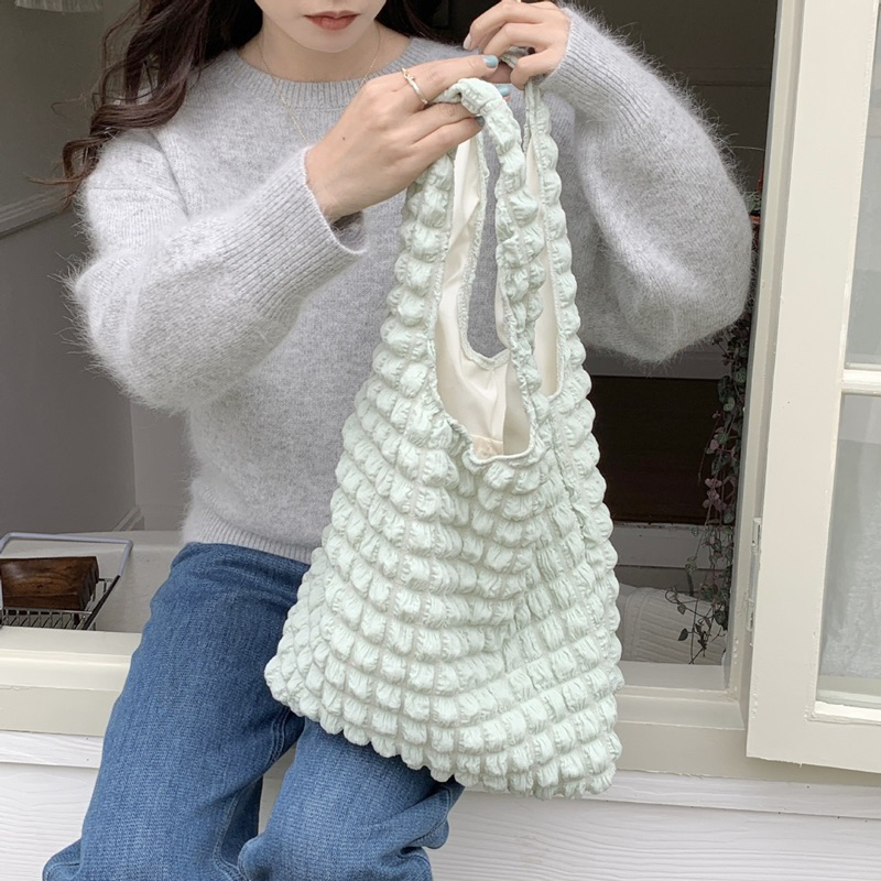 [LITTLE DAISY] AUBRIE PUFFY TOTE BAG / TAS KULIAH TRAVEL GAYA KOREA / TOTE BAG FASHION IMPORT TAS WANITA TRAVEL SEKOLAH EMPUK