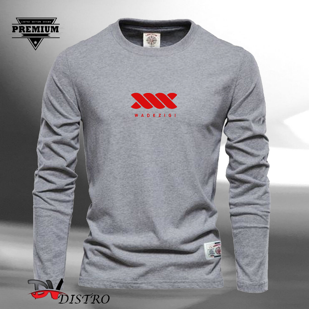 Promo Kaos Keren Lengan Panjang Wadezi9 Text Merah Kaos Tangan Panjang / Kaos Distro Tangan Panjang 