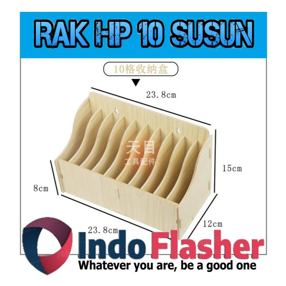 Rak HP 10 Tingkat Rak Kayu Serbaguna Penyimpanan Sparepart Rak HP 10 Susun 12 Susun 24 Susun 36 Susu