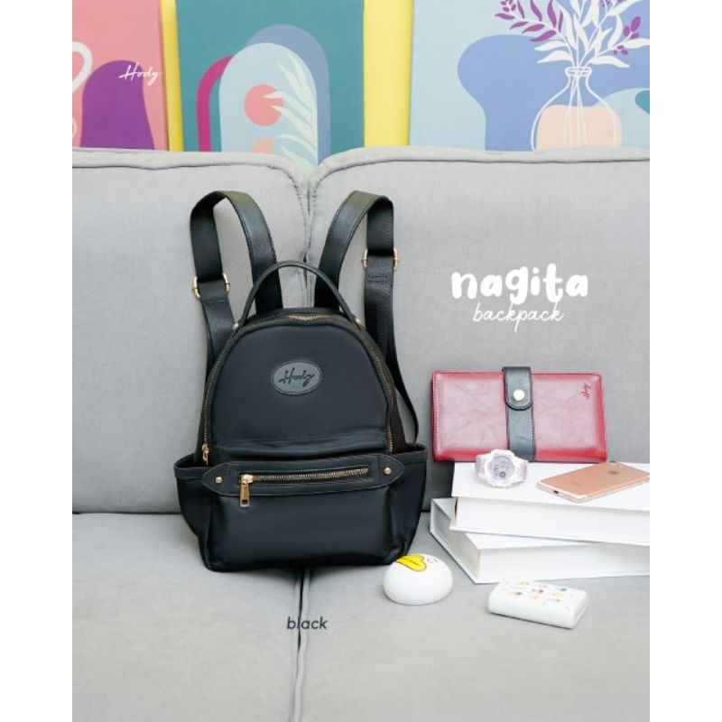 NAGITA BACKPACK HODY | TAS GENDONG WANITA CANTIK MICROFIBER | ‼️READY