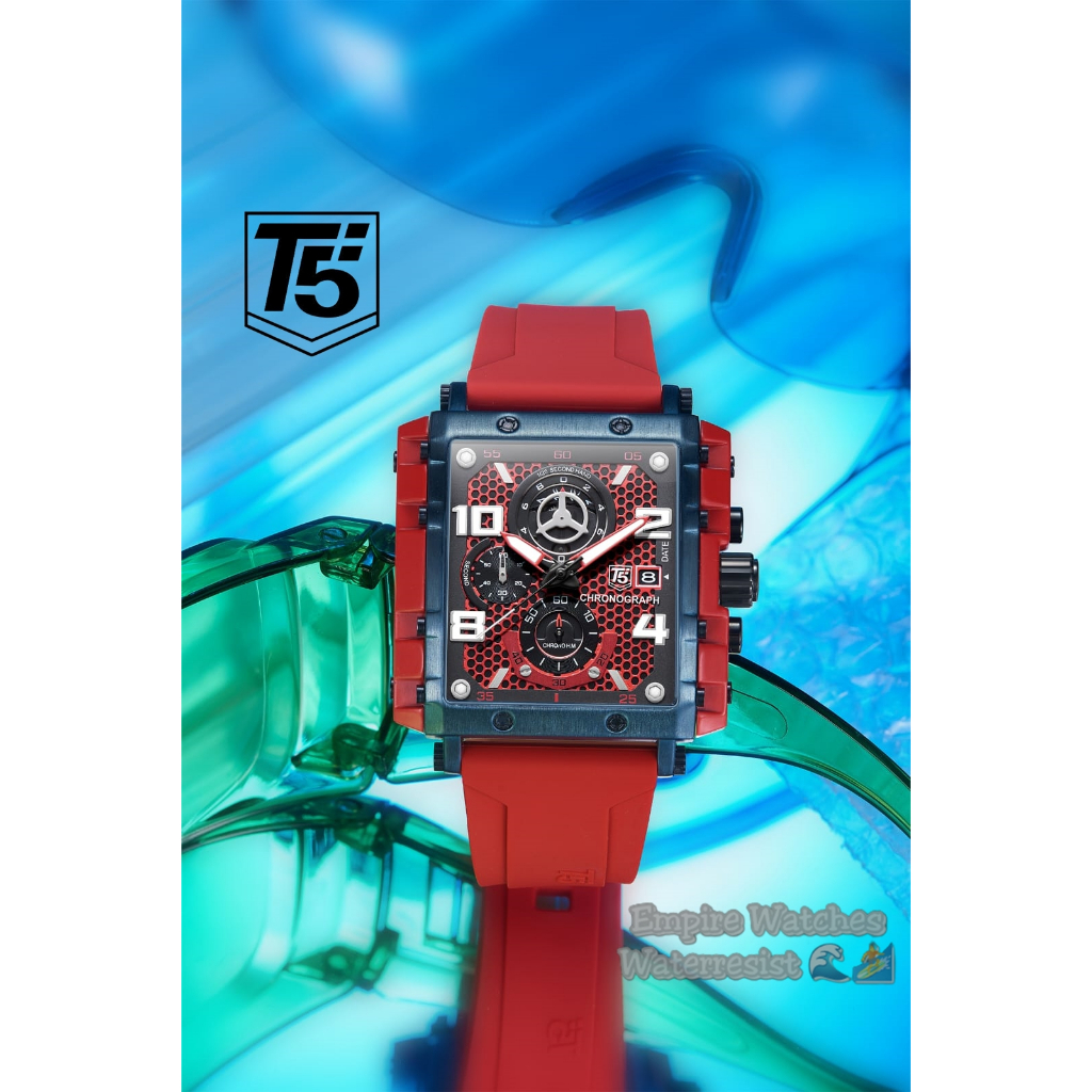 Jam Tangan T5 H3886G H3886 3886 Pria Cowok Analog Chrono dan Tanggal Aktif Strap Rubber Kualitas Ori