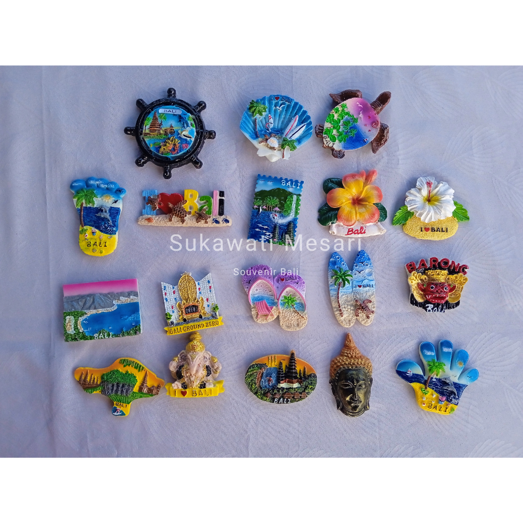 Fridge Magnet Tempelan Kulkas Resin Barong Ganesha Pulau Alam Pemandangan Asli Khas Bali