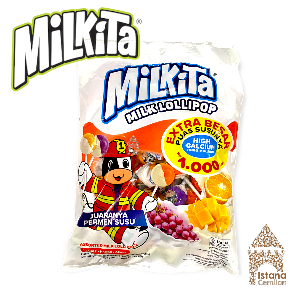 Milkita Lollipop Aneka Rasa Isi 40 Pcs . Permen Lolipop Refill