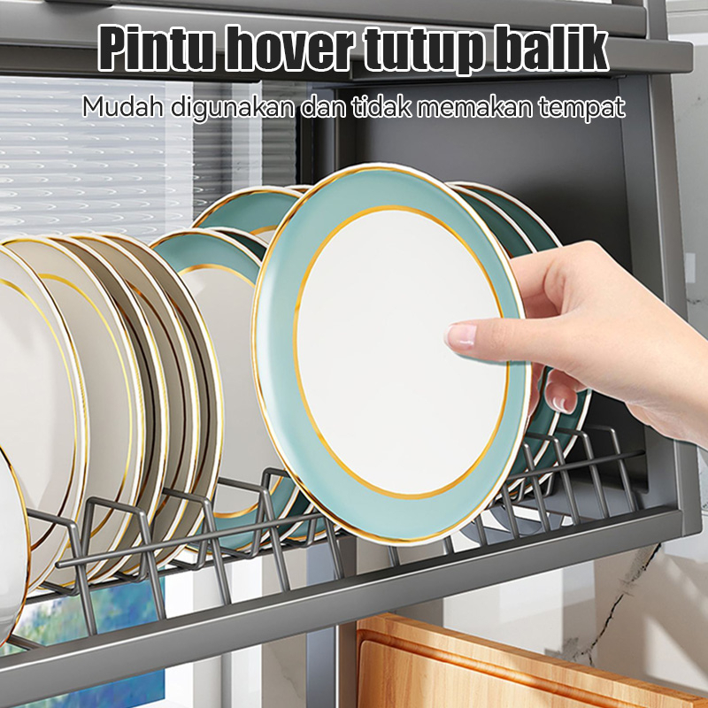 Rak Piring Penutup Rak Dapur Wastafel Rak Cuci Piring Stainless Multi-fungsi Dengan