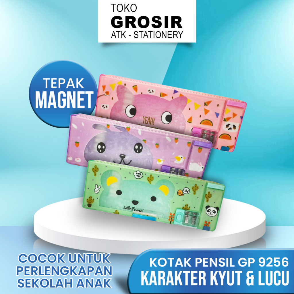 TEMPAT PENSIL LUCU UNTUK ANAK MAGNET GP-9256 KARAKTER LUCU TEPAK LUCU ~ Toko Grosir ATK Stationery