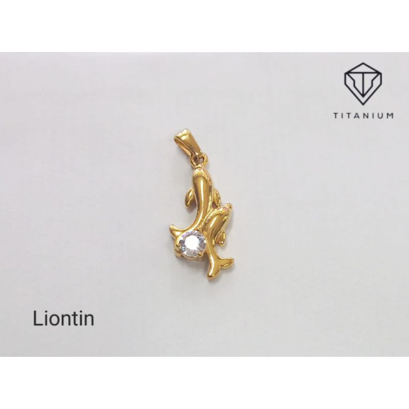 SIAP KIRIM LIONTIN DOLPHIN TITANIUM BAGUS WARNA EMAS MEWAH FASHION WANITA