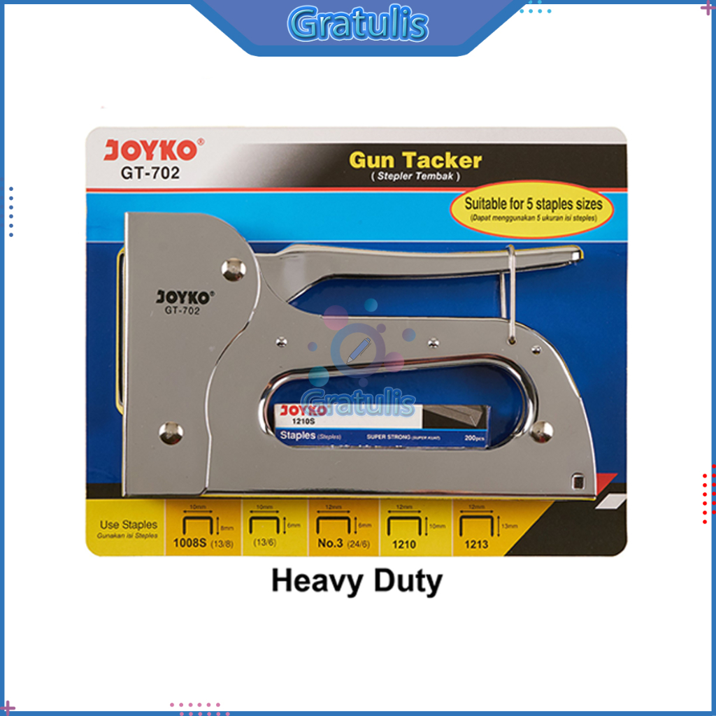 

STAPLER TEMBAK JOYKO [GT-702] / STEPLES HEKTER STAPLES TEMBAK JOK MOTOR / STEPLER KAYU / GUN TACKER