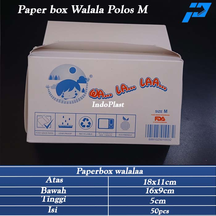 Box Nasi/ Kotak Nasi/Paper Box Polos Walalaa M