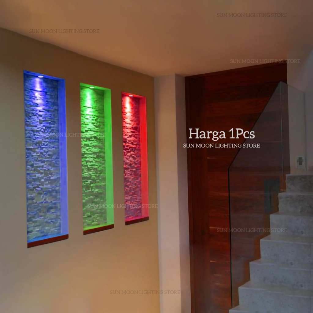 lampu downlight mini led spotlight 1.5w plafon Cahaya hijau biru merah