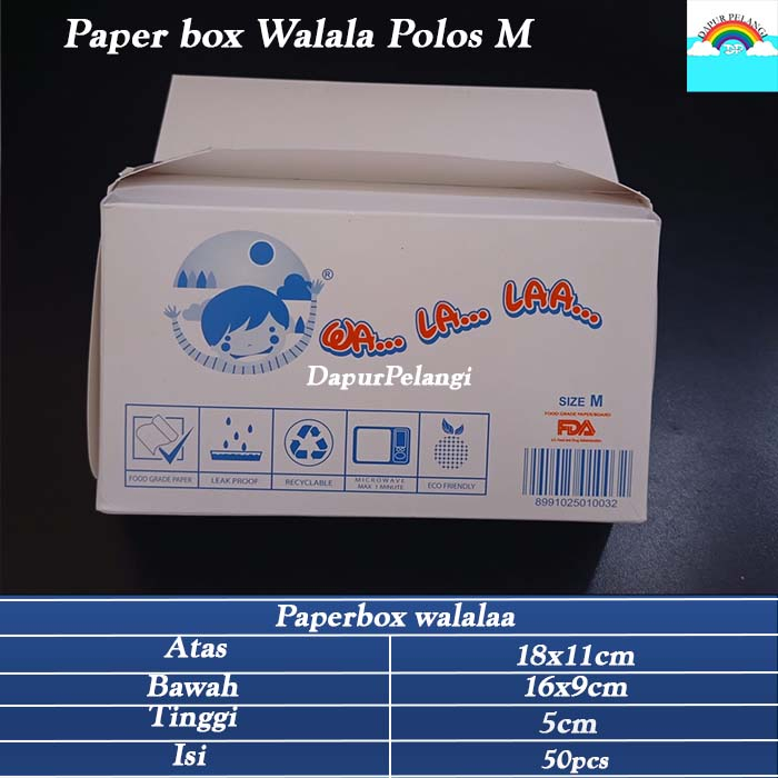 Box Nasi/ Kotak Nasi/Paper Box Polos Walalaa M