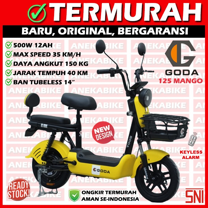 Sepeda Listrik Dewasa Goda 125 Mango New Edition