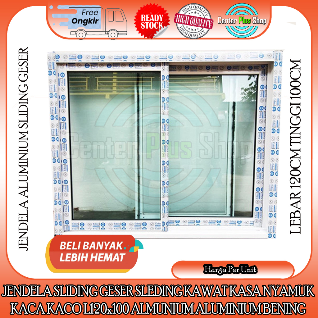 [Instant] JENDELA ALUMINIUM SLIDING GESER + KAWAT NYAMUK 120 x 100 ALUMINIUM SLEDING GESER 1 SET L12