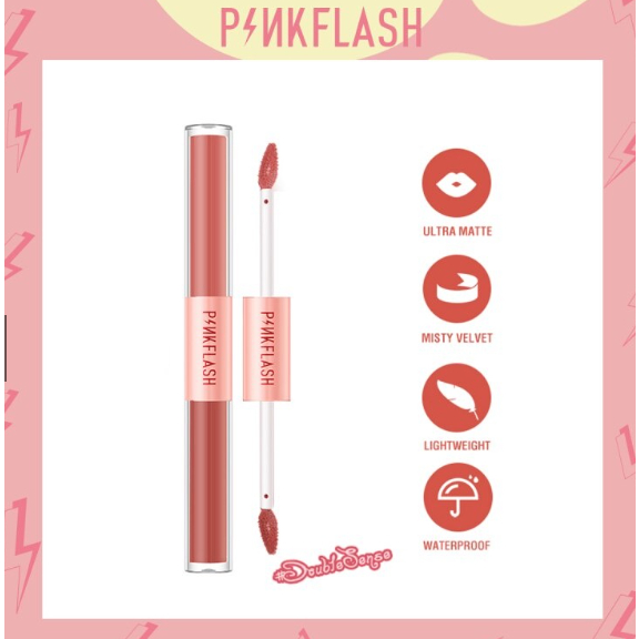 Pinkflash Lipcream DoubleSense 2In1 Duo Lipstick Velvet