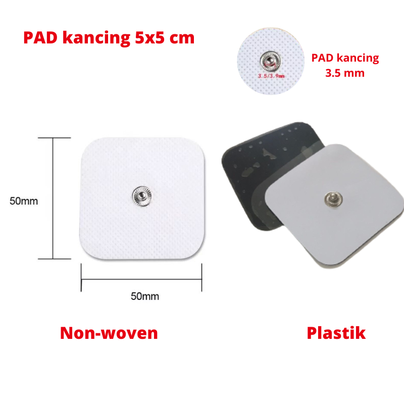 Alat Pijat Terapi Pad Tens Kancing Pads EM / Pad Elektroda Terapi Stroke Nyeri Sendi Otot Size 5cm X 5cm