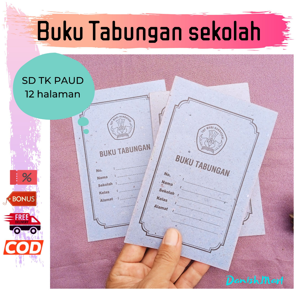 

Buku Tabungan Anak Sekolah SD TK PAUD 12 Halaman Ukuran 10,5x16 cm