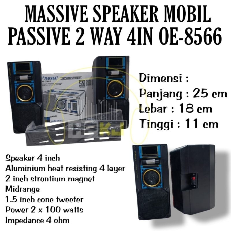 SPEAKER MOBIL 4IN MASSIVE OE-8566 2 WAY speker 4 inch massive oe 8566