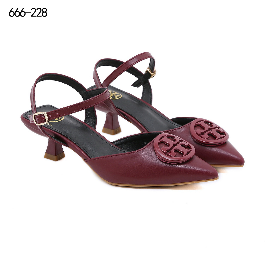 t 666-28 Leather Slingback Heel With Buckle