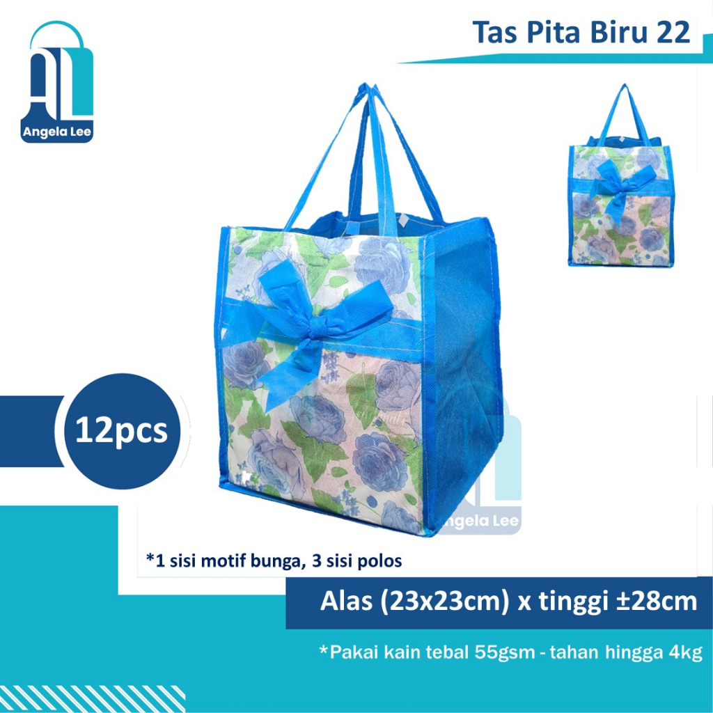 12bh Tas kain pita untuk dus / box makanan goodie bag acara hajatan syukuran uk 22