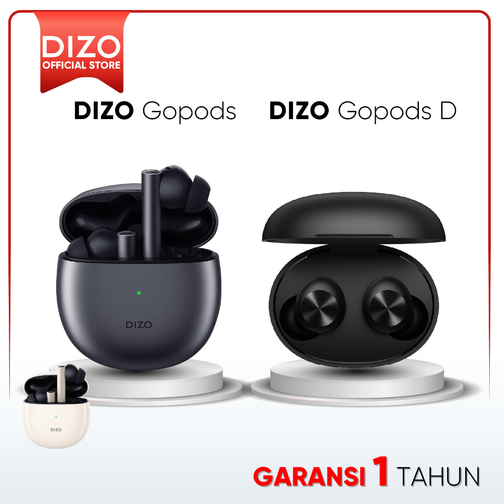 DIZO realme Gopods D black and Gopods black white TWS bluetooth earphone