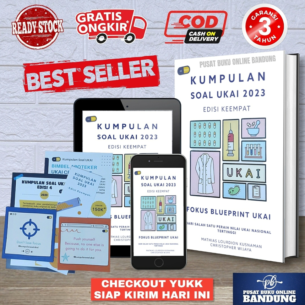 KUMPULAN SOAL UKAI 2023 EDISI 4 EXPERT PHARMACIST EDISI 8 MODUL BELAJAR OBAT 2022 BUKU FARMASI LENGK