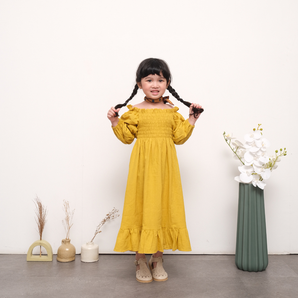 KIDDIEPODS - Zoya Midi Dress / Dress anak perempuan / Terusan Anak perempuan 1-10 tahun