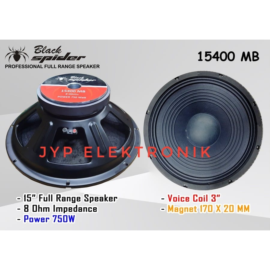 SPEAKER KOMPONEN BLACK SPIDER 15400 M / BLACKSPIDER 15400M 15 INCH