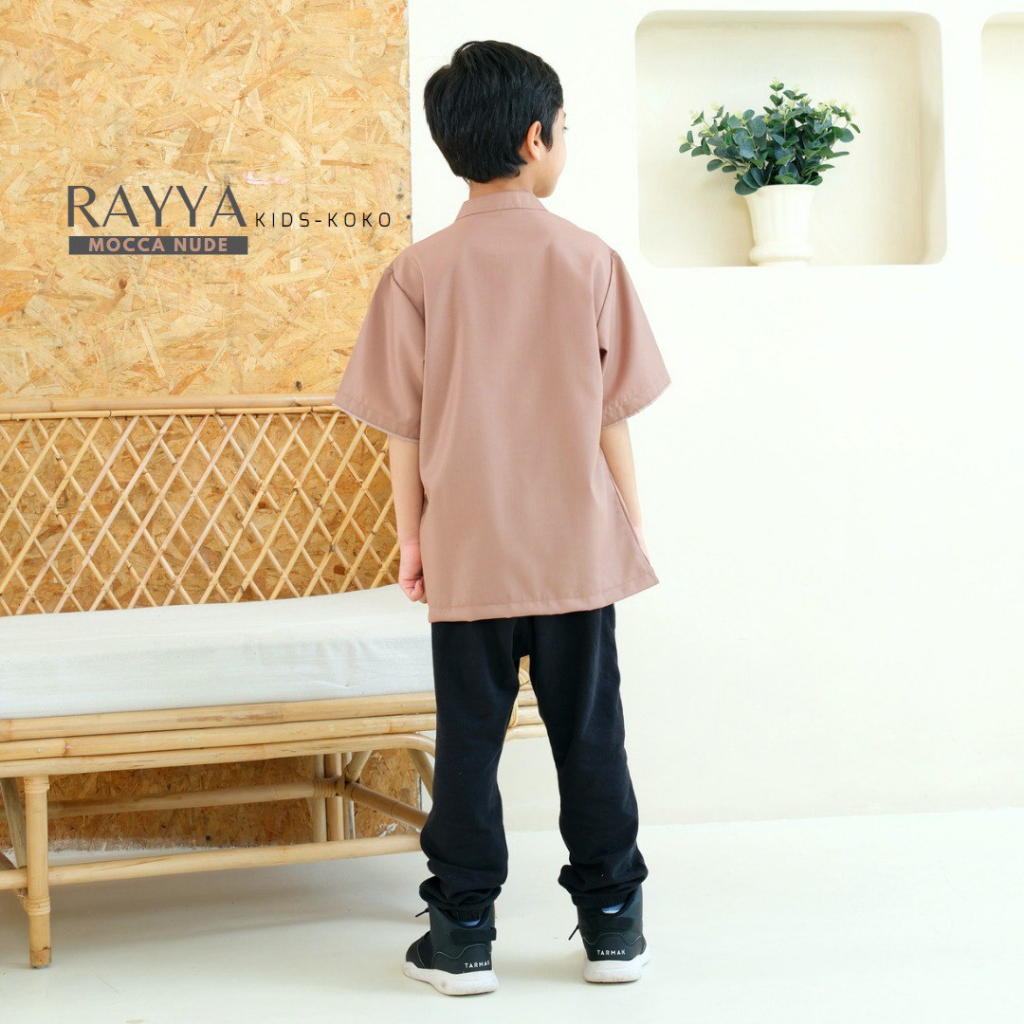 Rayya Kemko Kids - Kemeja Koko anak Lengan Pendek Bahan Katun Toyobo Premium By Riskirich