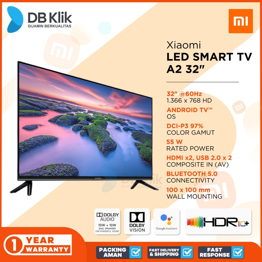 LED Smart TV XIAOMI A2 32&quot; HD Dolby Audio - Android Xiaomi TV A2 32&quot;
