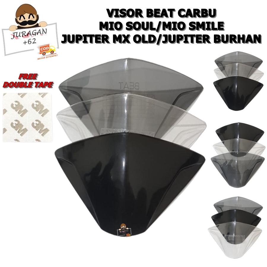 VISOR BEAT CARBU 2008 - 2012 JUPITER MX OLD 135 150 BURHAN MIO SMILE SOUL WINDHSIELD