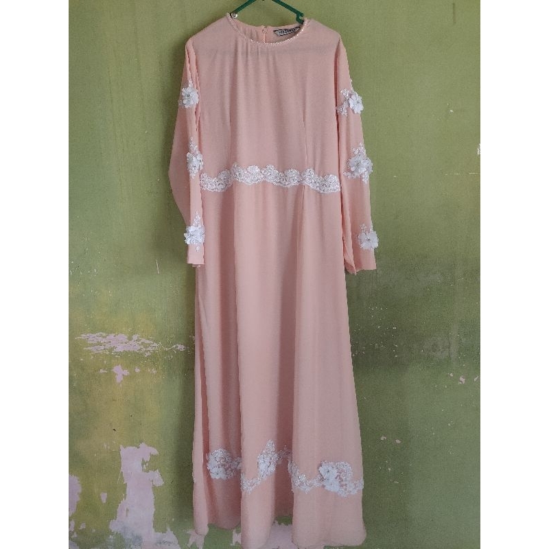 Preloved Gamis Set by Miagamma / Gamis Pesta Set / Preloved Gamis Pesta / Gamis Pesta Bunga Lucu