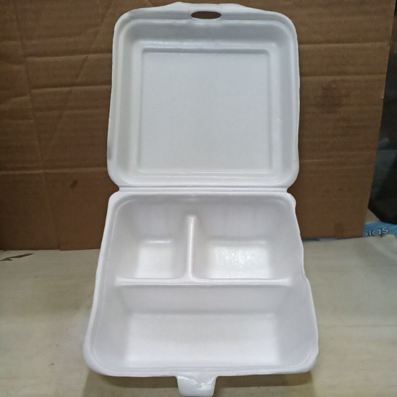 Styrofoam TF3 Sekat 3 100 pcs / Kotak Makan Gabus Nasi Uduk Nasi Kuning