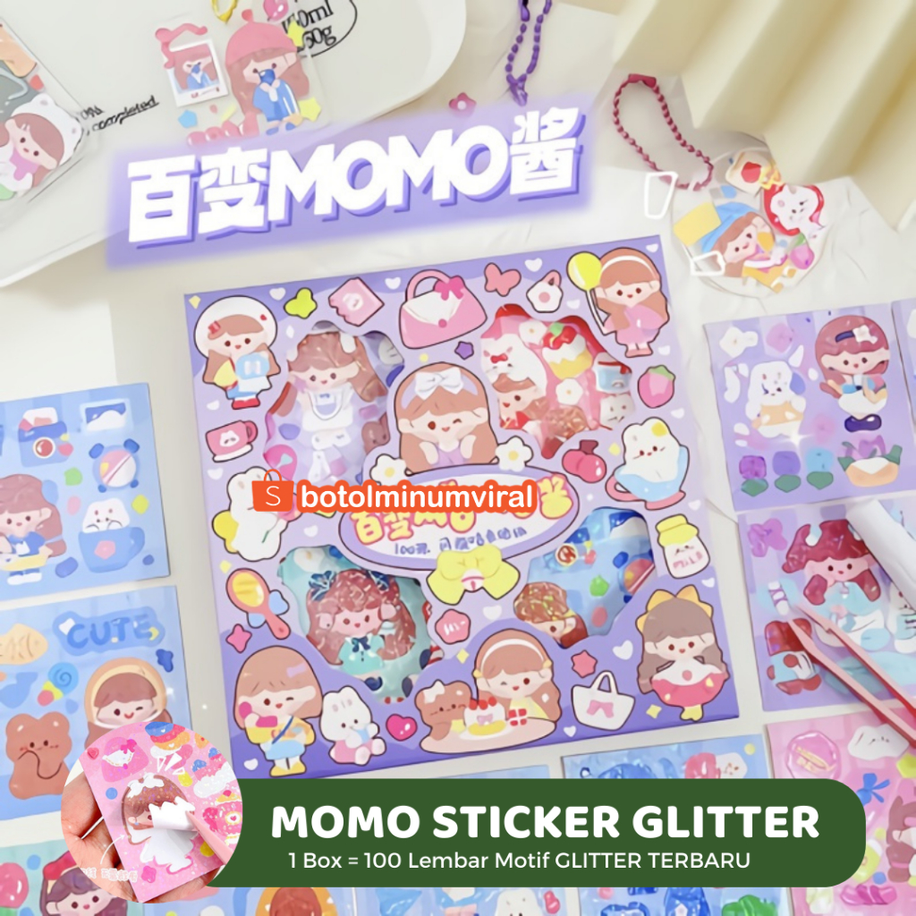 Sticker Momo Viral Box 100 pcs Import Anti Air Aesthetic Waterproof