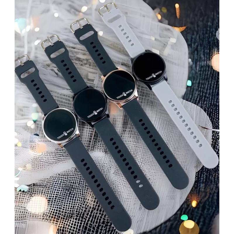 (Grosir)Jam Tangan Unisex Touch Scren Bulat Digital Led Strap Rubber/Karet(Dikirim Jakarta)