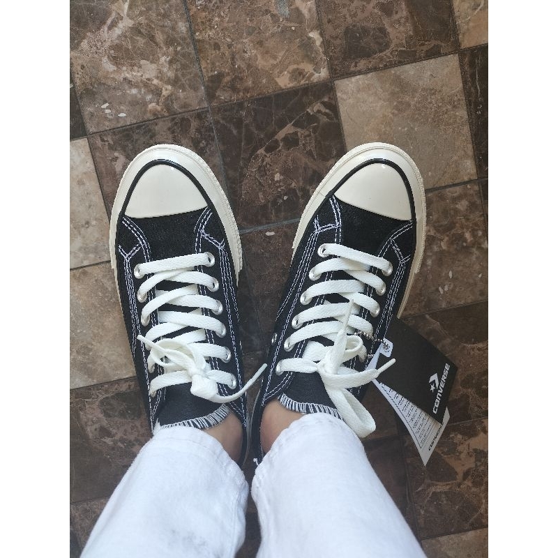 SEPATU IMPORT CONVERSE 70S BLACK WHITE PREMIUM QUALITY VIETNAM SNEAKERS PRIA WANITA CEWEK COWOK KADO HADIAH BERKUALITAS TERJANGKAU AWET GRAB GOJEK HITAM PUTIH