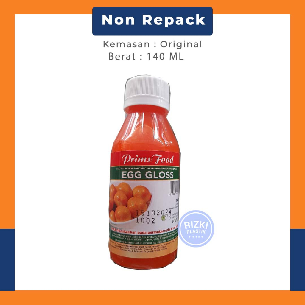 

Primsfood Egg Gloss 140 Ml - Pengganti Kuning Telur - Olesan Nastar