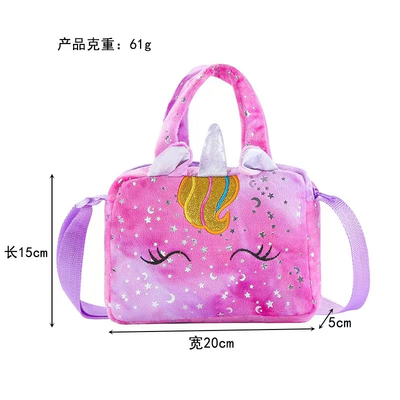 Gaya baru unicorn tie-dye mewah tas bahu warna gadis Messenger tas anak-anak tas penyimpanan bahu lucu tempat