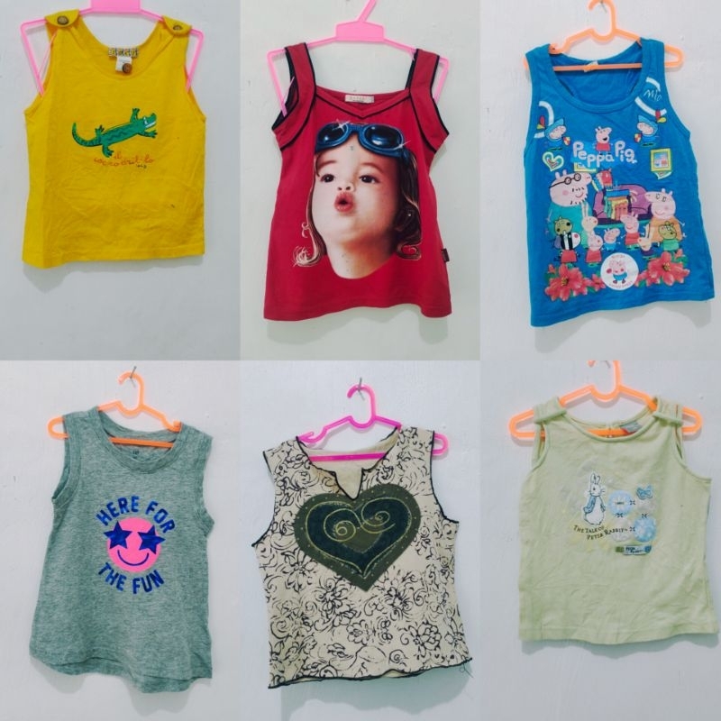kaos tanktop singlet untuk anak perempuan preloved