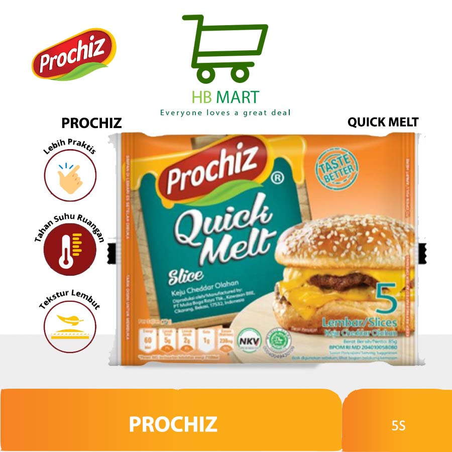 

Keju PROCHIZ Quick Melt Slice 5's - Single