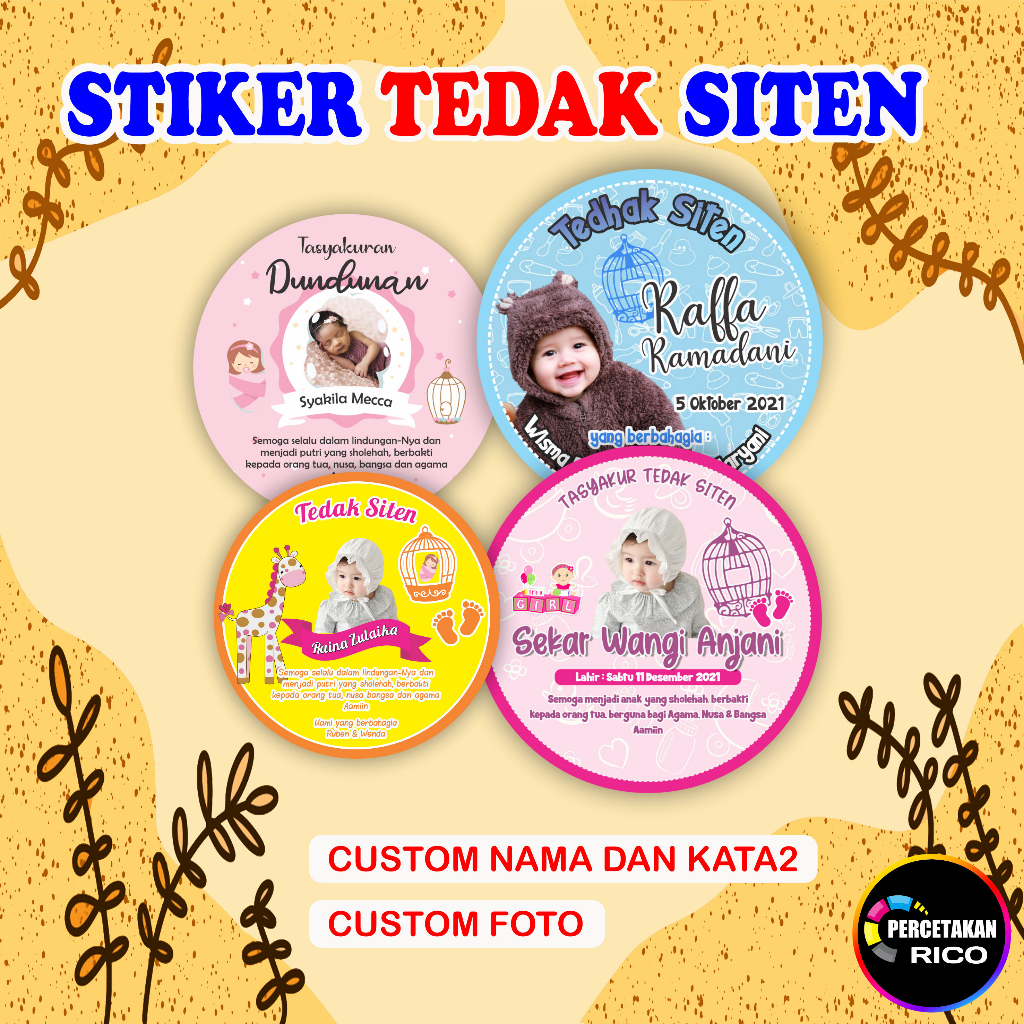 Stiker Label Tedak Siten/Tasyakuran/LabelAqiqah