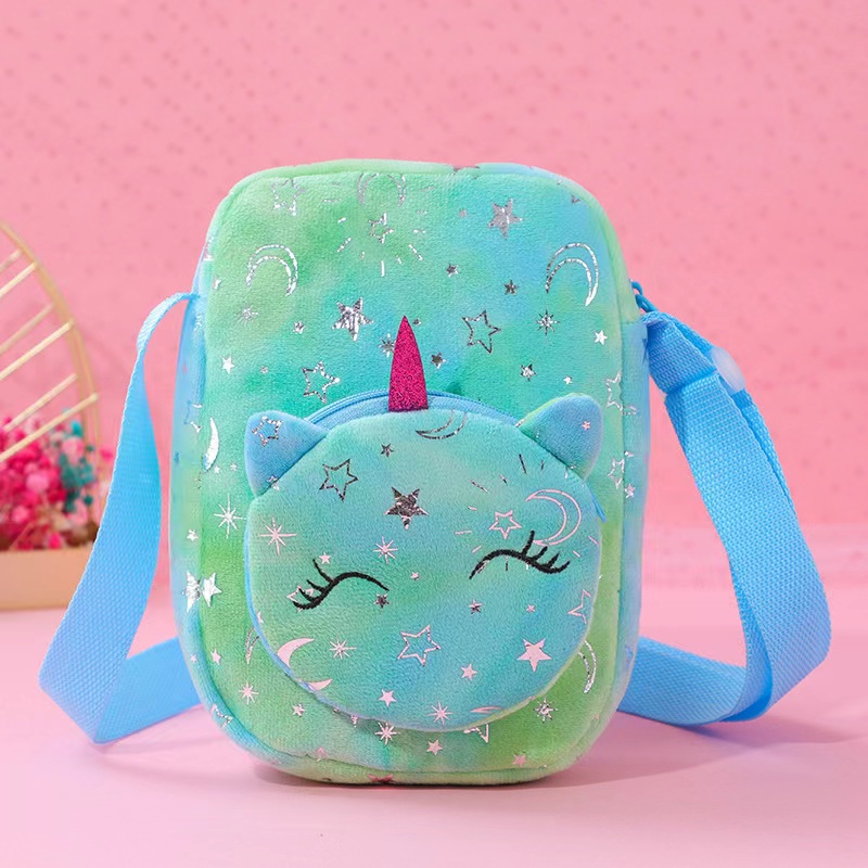 Koin dompet tas penyimpanan bahu tempat baru unicorn tie-dye mewah tas bahu warna gadis Messenger tas