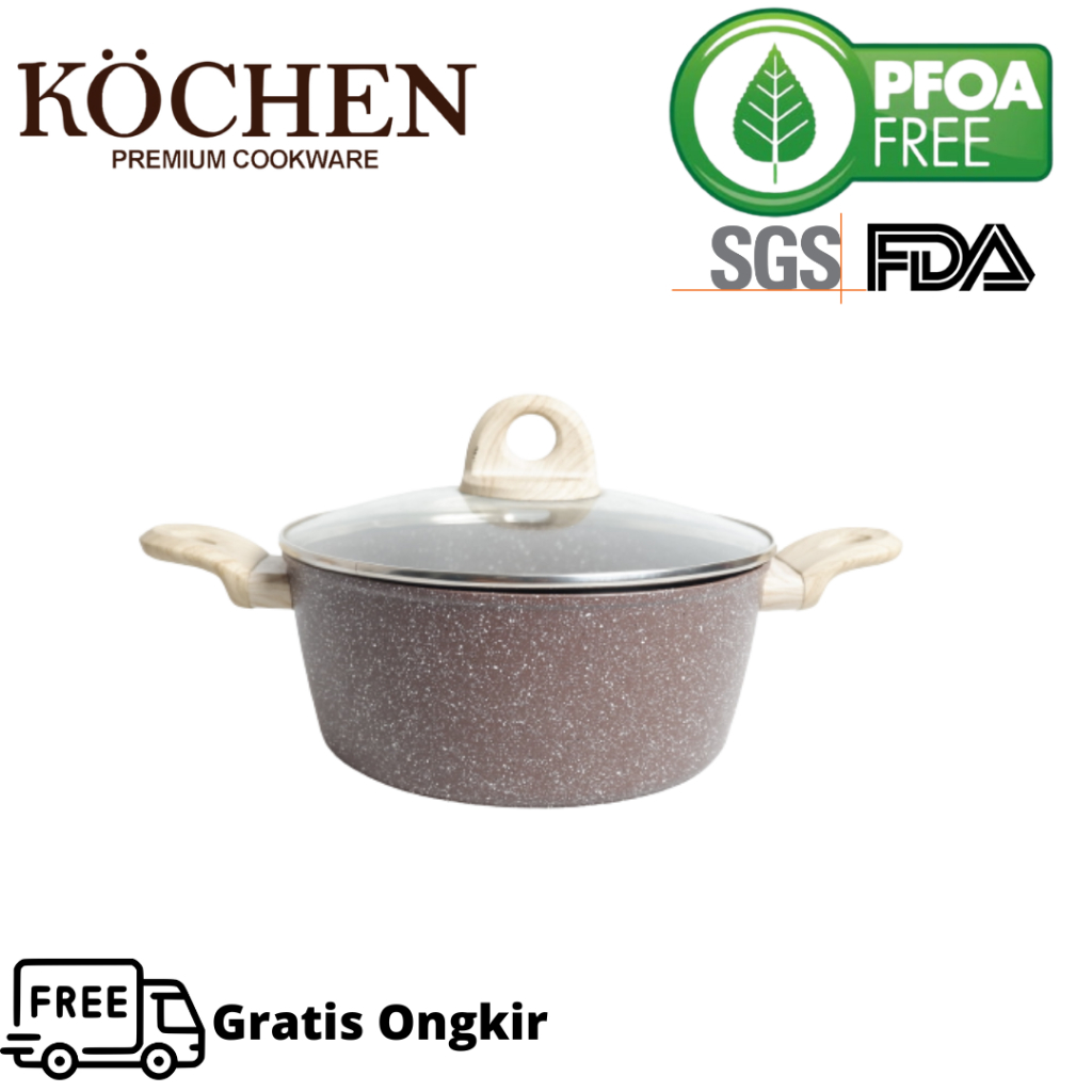 Panci Casserole 24cm Granite Granit Greblon C3 German Anti Lengket Dan Gores Alat Masak Serbaguna By Mykochen.ina