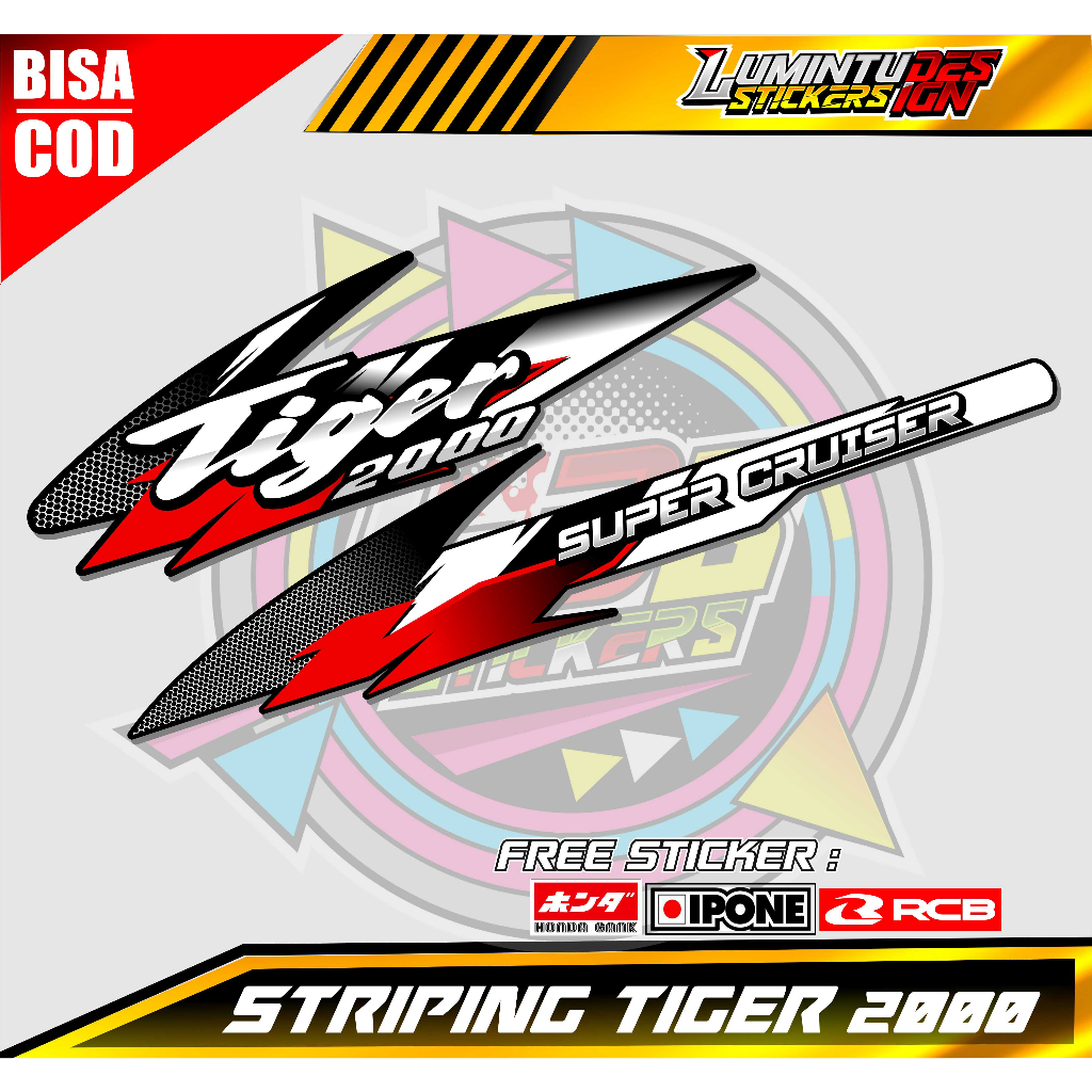 STRIPING VARIASI TIGER 2000 /  STICKER LIST VARIASI HONDA TIGER LAMA