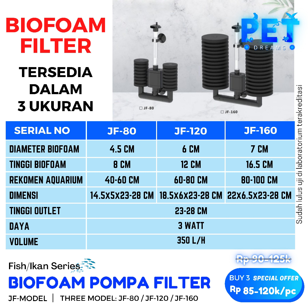 MESIN FILTER SUN JF 80, JF 120 , JF 160 FILTER AIR AQUARIUM BIO FOAM