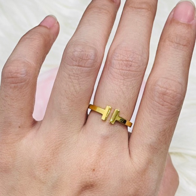 cincin T polos tinju uk 10 & 11 emas asli kadar 875